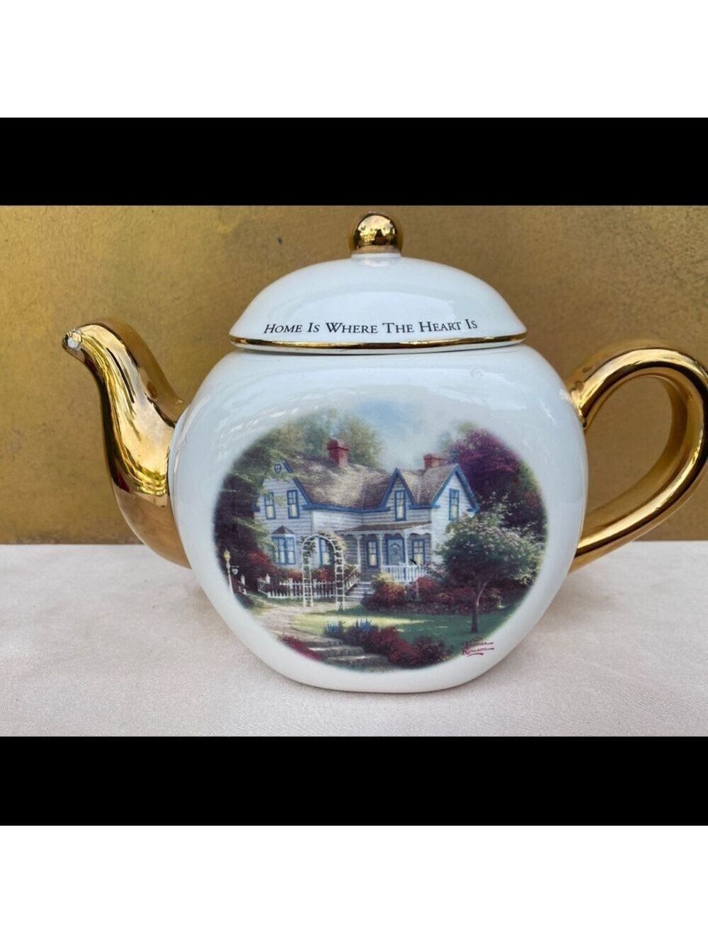 Vintage Teleflora Teapot,Thomas Kinkade Home Is Where The Heart Is II